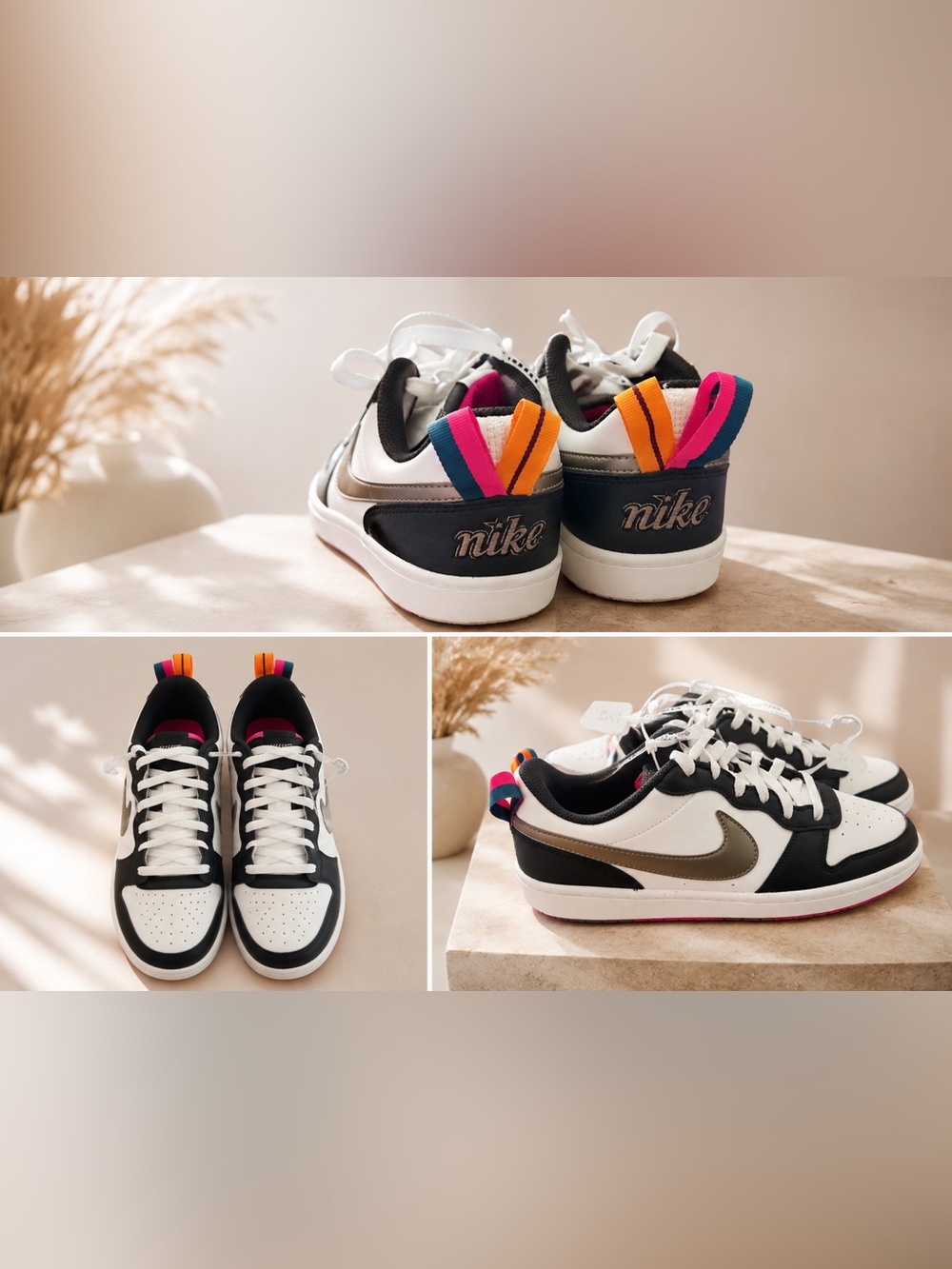 Nike Court Borough Low Recraft Sneakers Youth 7Y Multicolor Heel Tabs NWOT